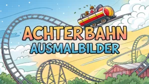 Gmalt Achterbahn Vorschaubild. Verschiedenste Achterbahn Malvorlagen und Achterbahn Ausmalbilder für Jung und Alt