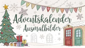 Gmalt Adventskalender Vorschaubild. Verschiedenste Adventskalender Malvorlagen und Adventskalender Ausmalbilder für Jung und Alt