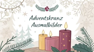 Gmalt Adventskranz Vorschaubild. Verschiedenste Adventskranz Malvorlagen und Adventskranz Ausmalbilder für Jung und Alt
