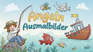 Gmalt Angeln Vorschaubild. Verschiedenste Angeln Malvorlagen und Angeln Ausmalbilder für Jung und Alt