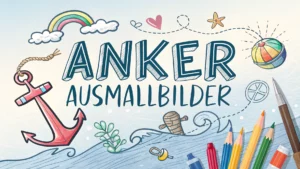 Gmalt Anker Vorschaubild. Verschiedenste Anker Malvorlagen und Anker Ausmalbilder für Jung und Alt