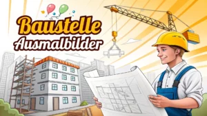 Gmalt Baustelle Vorschaubild. Verschiedenste Baustelle Malvorlagen und Baustelle Ausmalbilder für Jung und Alt