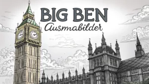 Gmalt Big Ben Vorschaubild. Verschiedenste Big Ben Malvorlagen und Big Ben Ausmalbilder für Jung und Alt