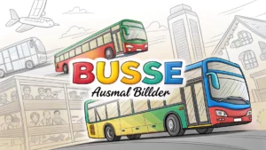 Gmalt Busse Vorschaubild. Verschiedenste Busse Malvorlagen und Busse Ausmalbilder für Jung und Alt
