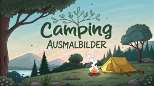 Gmalt Camping Vorschaubild. Verschiedenste Camping Malvorlagen und Camping Ausmalbilder für Jung und Alt