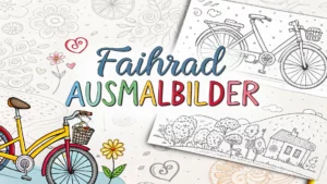 Gmalt Fahrräder Vorschaubild. Verschiedenste Fahrräder Malvorlagen und Fahrräder Ausmalbilder für Jung und Alt