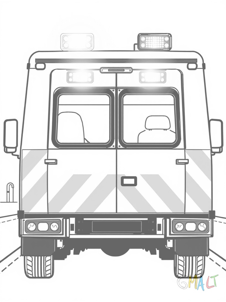 Ein Abschleppwagen von vorne mit eingeschalteten Rundumleuchten auf dem Dach. Die breite Stoßstange hat zwei Zusatzscheinwerfer. Der Kran ragt über die Fahrerkabine.