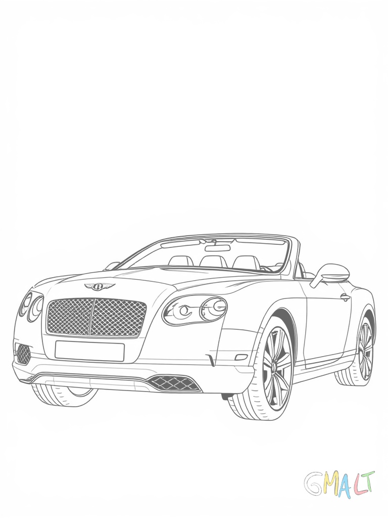 Ein Bentley Azure Cabrio mit geöffnetem Verdeck. Das Luxus-Cabriolet ist von der Seite zu sehen. Die lange Motorhaube und das elegant geschwungene Heck sind charakteristisch.