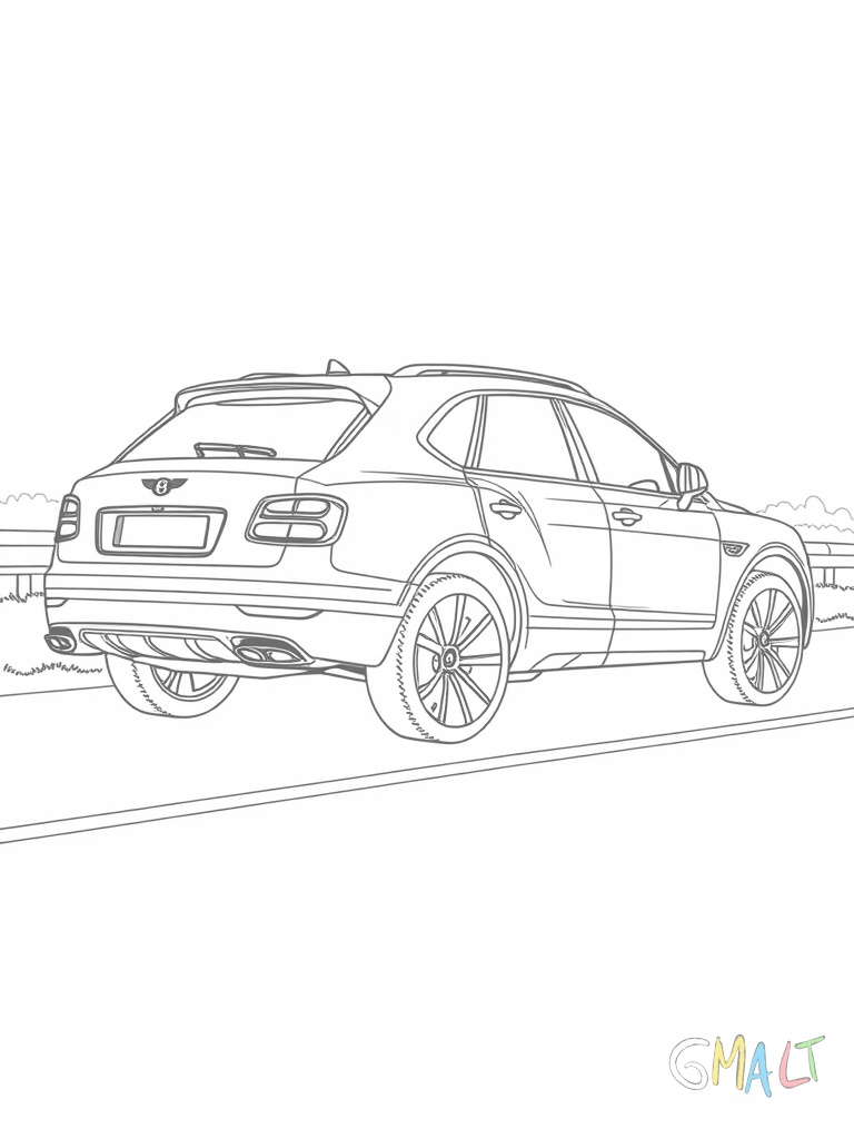 Ein Bentley Bentayga SUV in Seitenansicht auf einer kurvenreichen Straße. Die hohe Bodenfreiheit und das kraftvolle Profil sind erkennbar. Die großen Räder betonen den robusten Charakter.