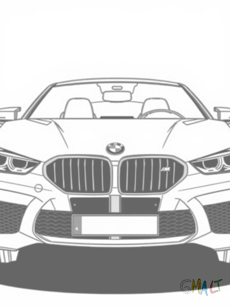 Ein BMW M1 Supersportwagen in Dreiviertelansicht von vorne. Die flache Silhouette und die charakteristischen Klappscheinwerfer sind deutlich zu erkennen.