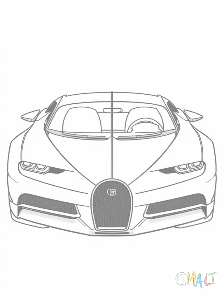 Draufsicht auf den Bugatti Bolide. Die aerodynamische Silhouette mit den geschwungenen Linien ist deutlich erkennbar. Die X-förmigen Leuchten am Heck sind ein markantes Merkmal.