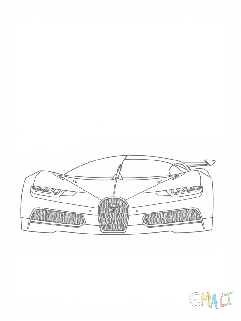Ein Bugatti Vision Gran Turismo mit ausgeprägten Aerodynamik-Elementen von der Seite. Der riesige Heckflügel dominiert die Silhouette.