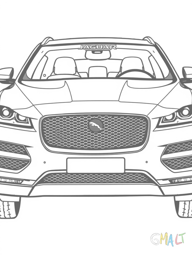 Ein Jaguar F-PACE SUV in dynamischer Schrägansicht von vorne. Der große Kühlergrill mit springendem Jaguar-Logo dominiert die Front. Die muskulösen Radhäuser und die ansteigende Fensterlinie fallen auf.