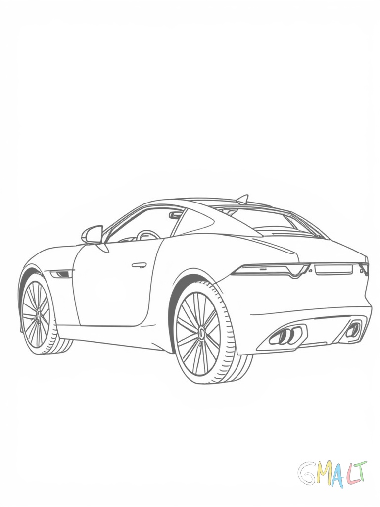 Ein eleganter Jaguar F-Type Sportwagen von der Seite gesehen mit geöffneten Flügeltüren. Die charakteristische lange Motorhaube und die geschwungene Dachlinie sind deutlich zu erkennen. Die Räder sind leicht sportlich ausgerichtet.