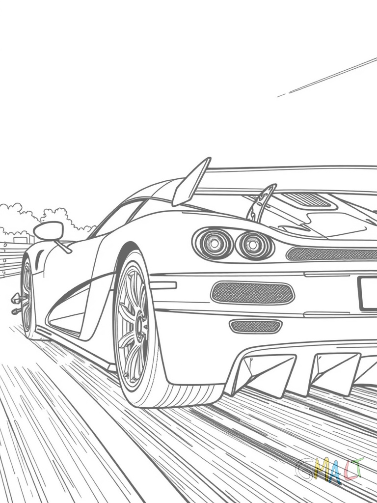 Ein Koenigsegg Agera RS beim Start mit rauchenden Hinterreifen. Der Supersportwagen steht leicht schräg auf einer geraden Strecke. Der Heckflügel ist in Angriffsposition und die Motorhaube zeigt nach vorne.