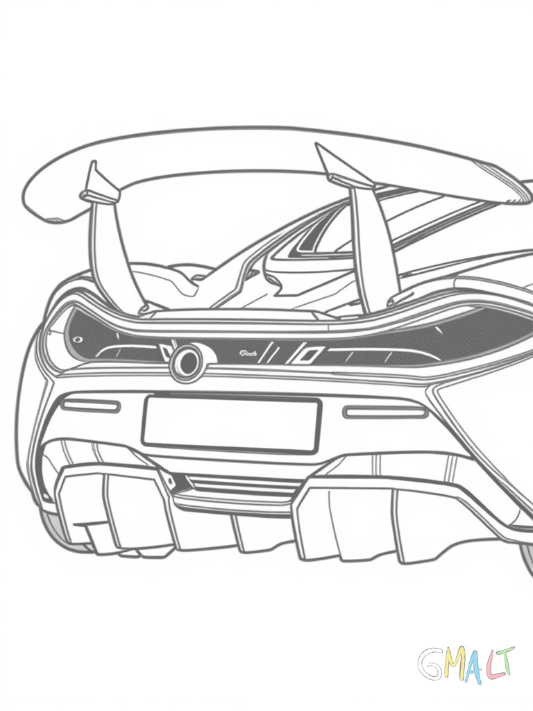 Ein McLaren Artura von hinten mit dem markanten Doppel-Auspuff in der Mitte und dem großen Diffusor. Der aktive Heckflügel ist ausgefahren.