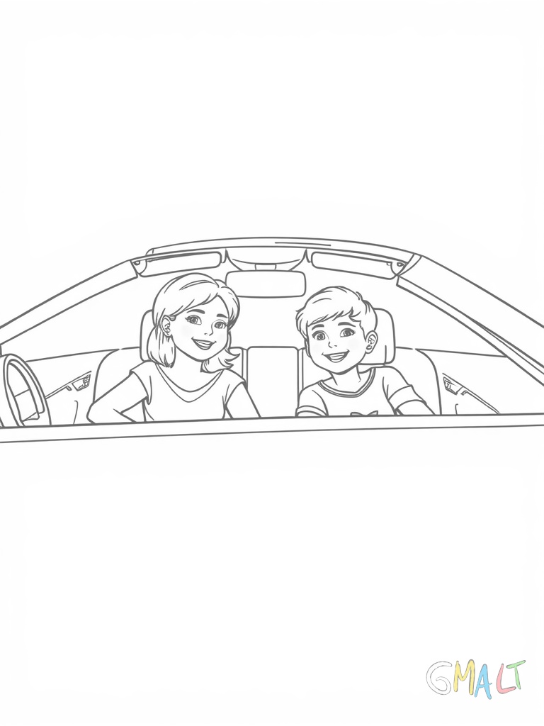 Ein Mercedes C-Klasse Cabrio mit offenem Verdeck in Seitenansicht. Eine Familie mit zwei Kindern sitzt fröhlich im Auto.