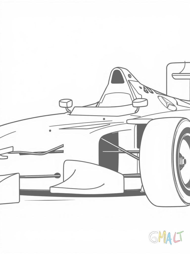 Ein Mercedes Rennwagen Formel 1 in Seitenansicht. Die schlanke Form mit großen Reifen und Frontflügel ist charakteristisch.