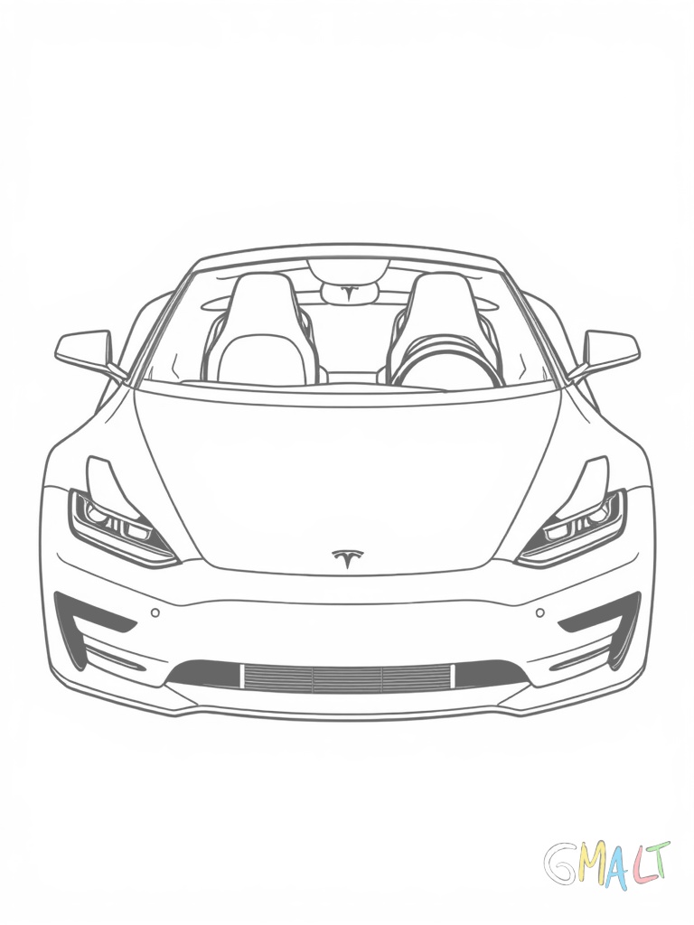 Ein Tesla Roadster im Dreiviertelansicht von vorne. Die sportliche Form und die geschwungenen Linien sind deutlich zu erkennen.