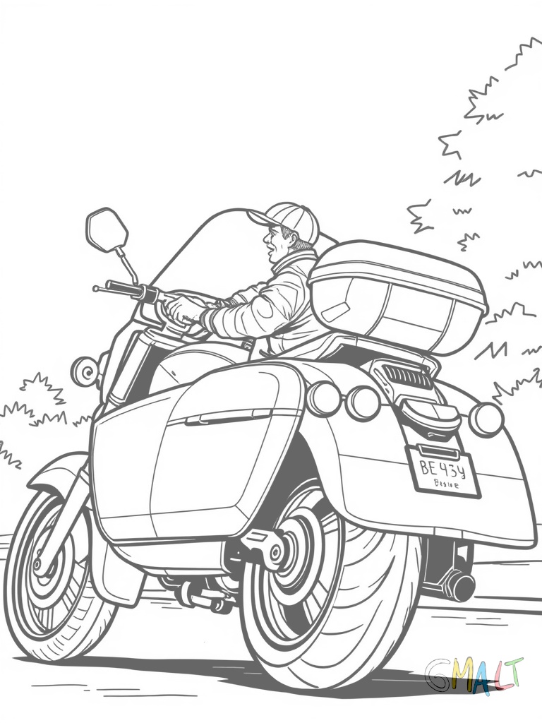 Ein großer Bagger von der Seite mit ausgestrecktem Baggerarm und großer Schaufel. Der Fahrer sitzt gut sichtbar in der Kabine und winkt fröhlich.