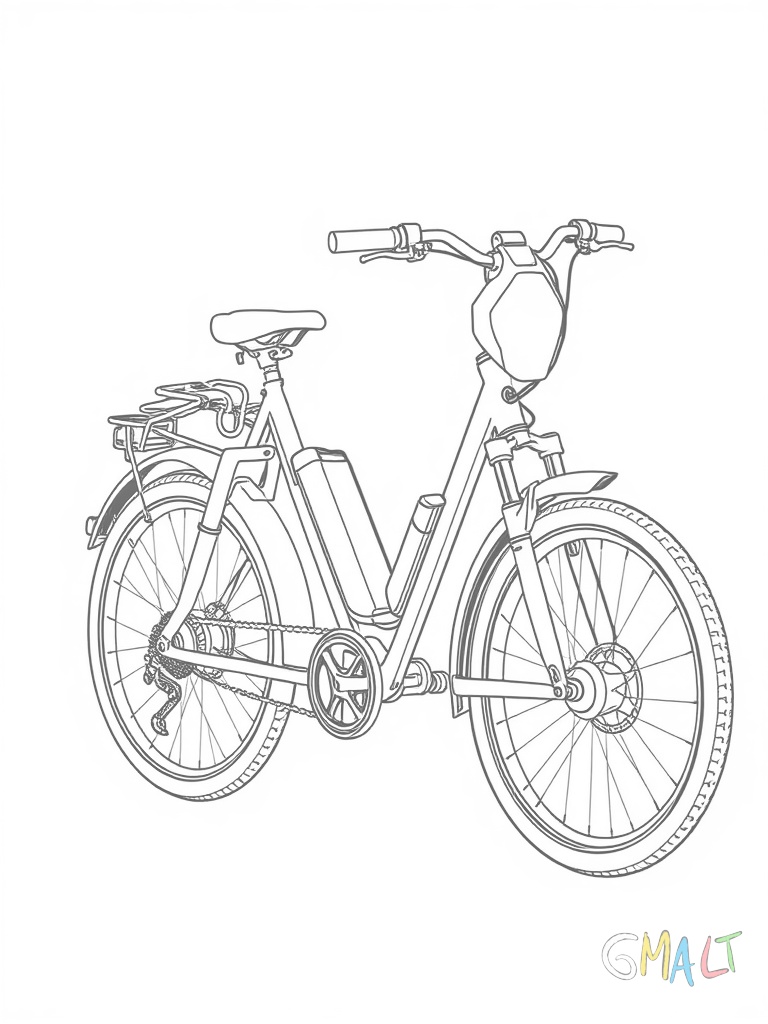Ein E-Bike mit sichtbarem Akku am Unterrohr und Elektromotor in der Tretkurbel. Am Lenker ist ein kleines Display montiert.