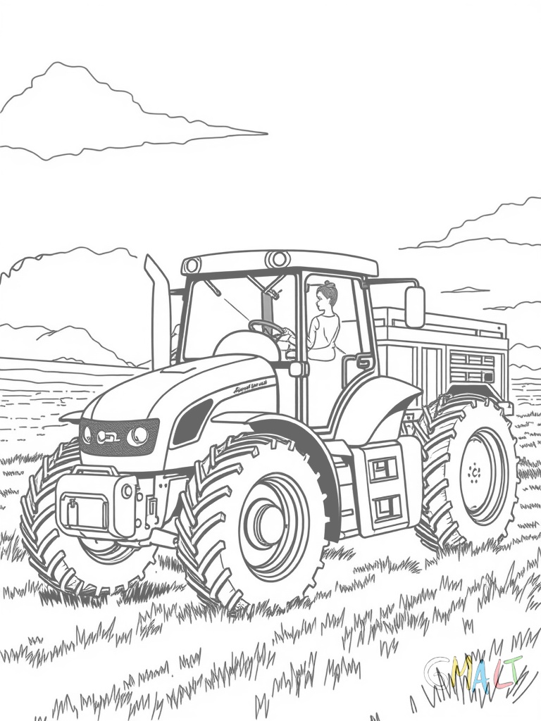 Ein kompakter Anhängehäcksler wird von einem Traktor gezogen. Der Einzug ist nach vorne gerichtet. Das Häckselgut wird durch ein kurzes Rohr nach oben ausgeworfen. Die Antriebswelle verbindet Traktor und Häcksler.