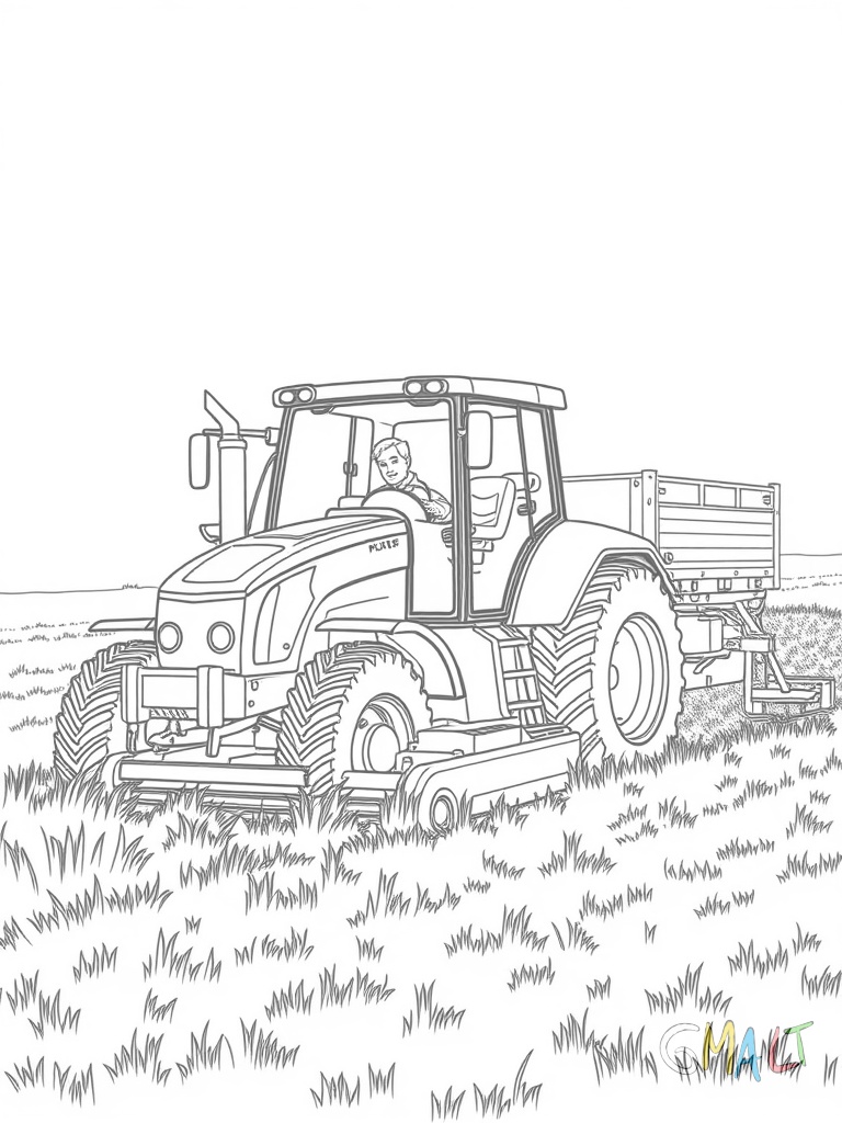 Ein Häcksler beim Grasschnitt mit aktivierter Pickup-Trommel. Das geschnittene Gras wird durch den gebogenen Auswurfkrümmer in einen parallel fahrenden Anhänger befördert. Die Fahrerkabine ist rechts montiert.