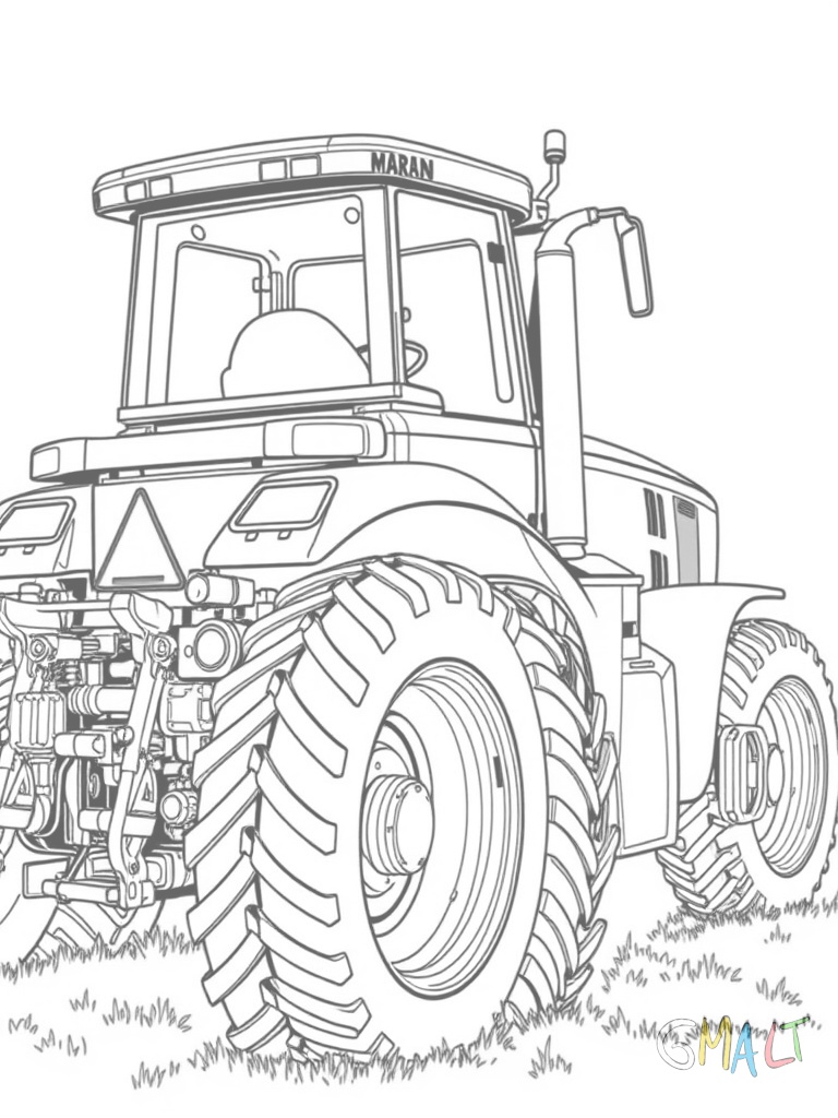 Ein großer John Deere Traktor von der Seite mit extra großen Rädern. Der Traktor zeigt nach rechts und hat eine typisch grüne Lackierung. Die Fahrerkabine ist deutlich zu erkennen und die markante Motorhaube zeigt das bekannte Markenlogo.