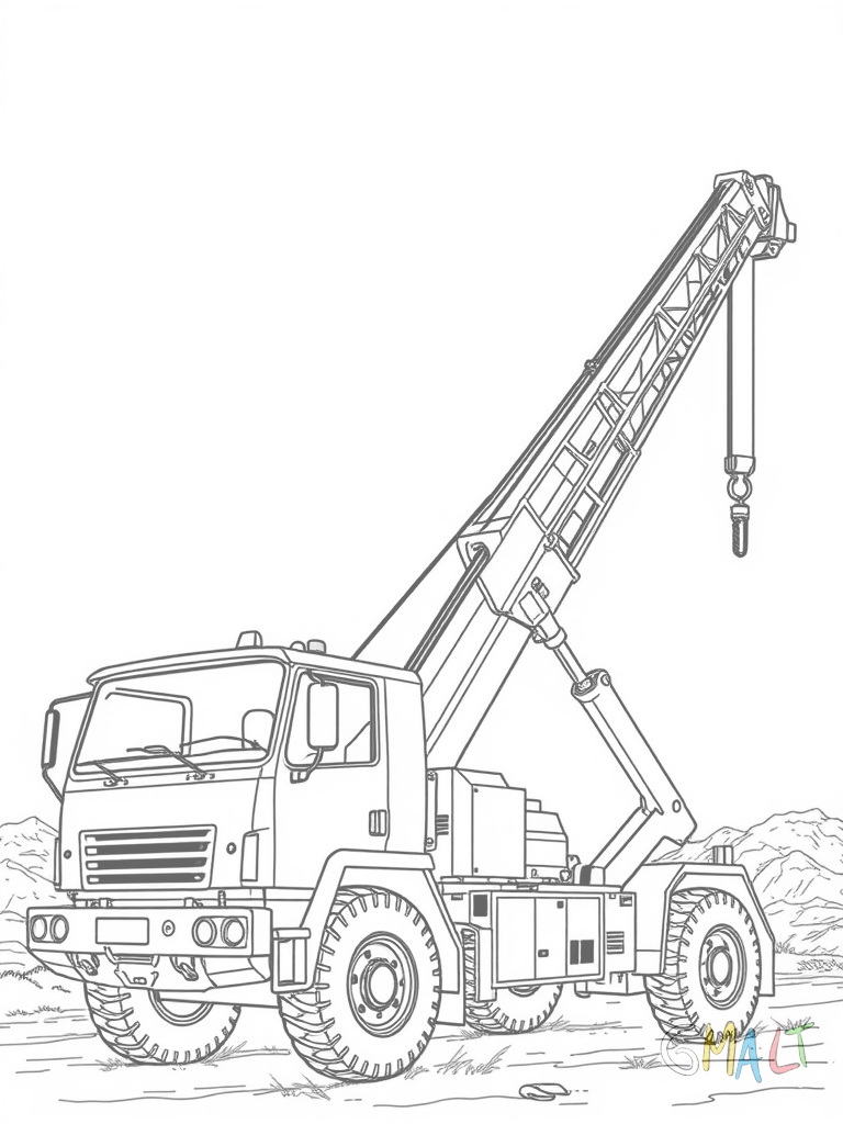 Ein Teleskopkran mit weit ausgefahrenem Arm hebt eine große Stahlträger an. Der Kran steht stabil auf seinen ausgefahrenen hydraulischen Stützen. Die Führerkabine ist nach oben geneigt.
