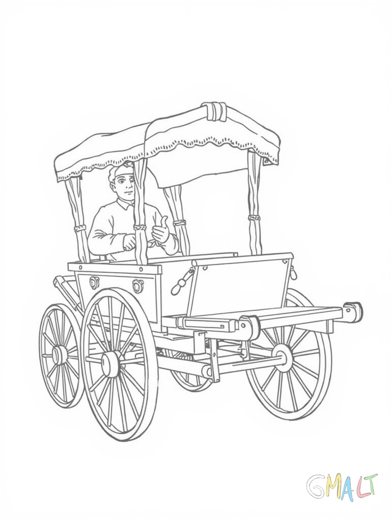 Ein Rentierschlitten von der Seite mit zwei Rentieren davor. Der traditionelle Holzschlitten hat eine geschwungene Vorderseite und verzierte Kufen.
