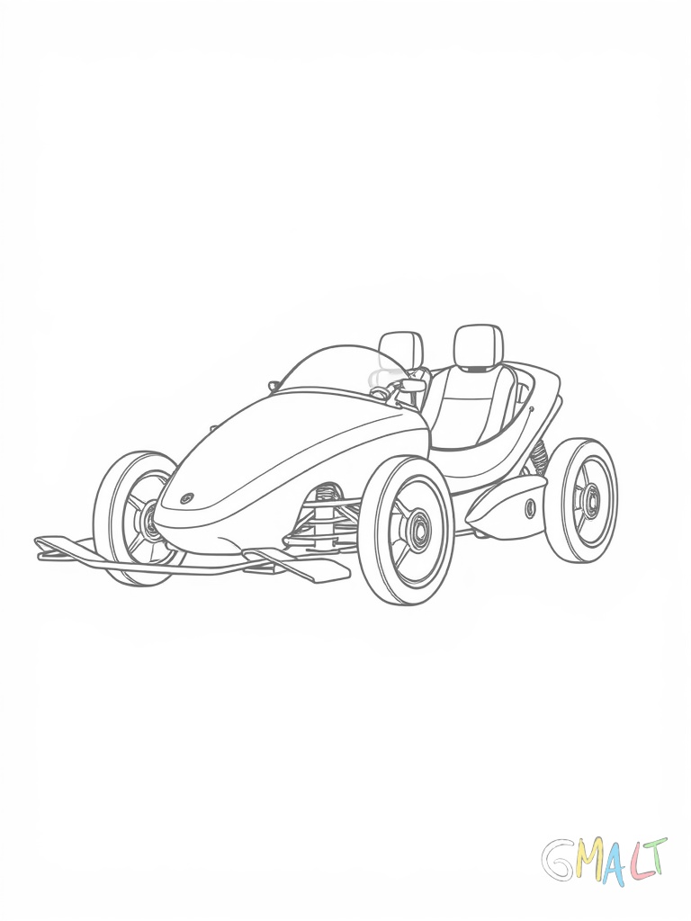 Ein Bob-Schlitten für vier Personen steht in der Startposition. Der aerodynamische Rennschlitten hat eine lange schmale Form mit Lenkvorrichtung vorne.