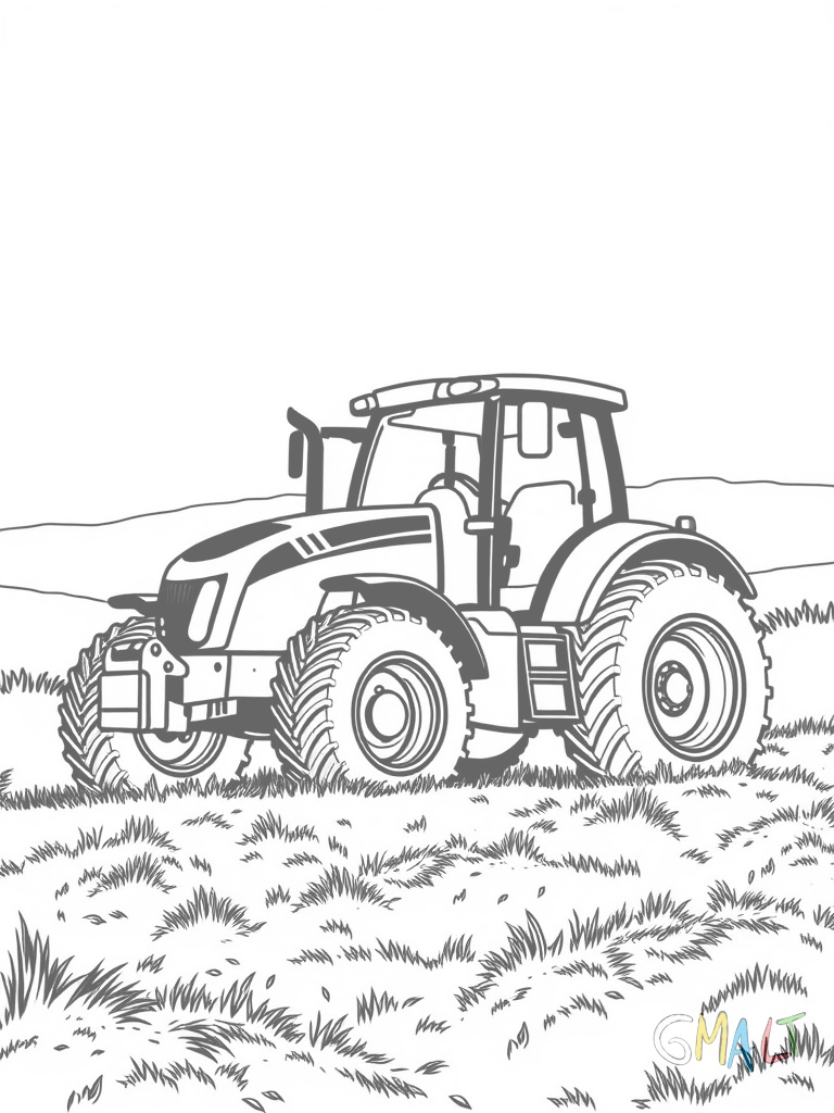 Ein Traktor steht auf einem Hügel im Sonnenuntergang die Silhouette ist deutlich zu erkennen