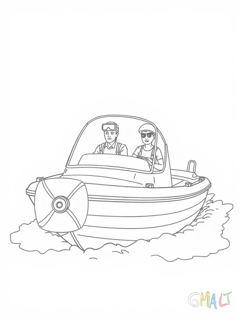 Ein Mini-U-Boot für zwei Personen mit großer Glaskuppel. Die Piloten sind durch die Kuppel zu sehen. Zwei Propeller am Heck.