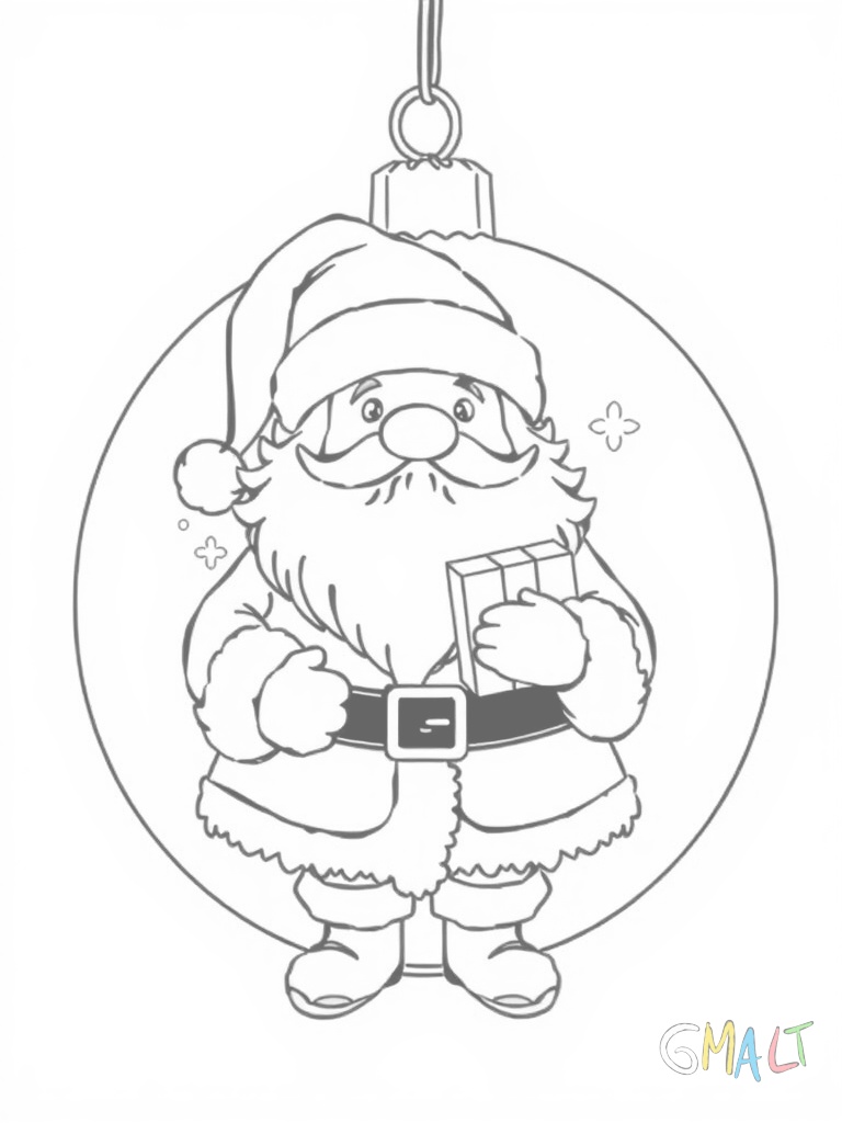 Eine matte Weihnachtskugel mit einem aufgemalten Rentier. Das Rentier trägt eine rote Nase und eine Geschenkeschleife am Geweih.