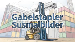Gmalt Gabelstapler Vorschaubild. Verschiedenste Gabelstapler Malvorlagen und Gabelstapler Ausmalbilder für Jung und Alt