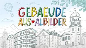 Gmalt Gebäude Vorschaubild. Verschiedenste Gebäude Malvorlagen und Gebäude Ausmalbilder für Jung und Alt