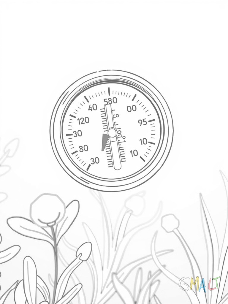Ein Thermometer mit Saugnapf klebt an der Aquarienscheibe. Die Temperaturskala ist deutlich ablesbar und zeigt einen Bereich von 18 bis 30 Grad. Ein roter Strich markiert die aktuelle Temperatur.