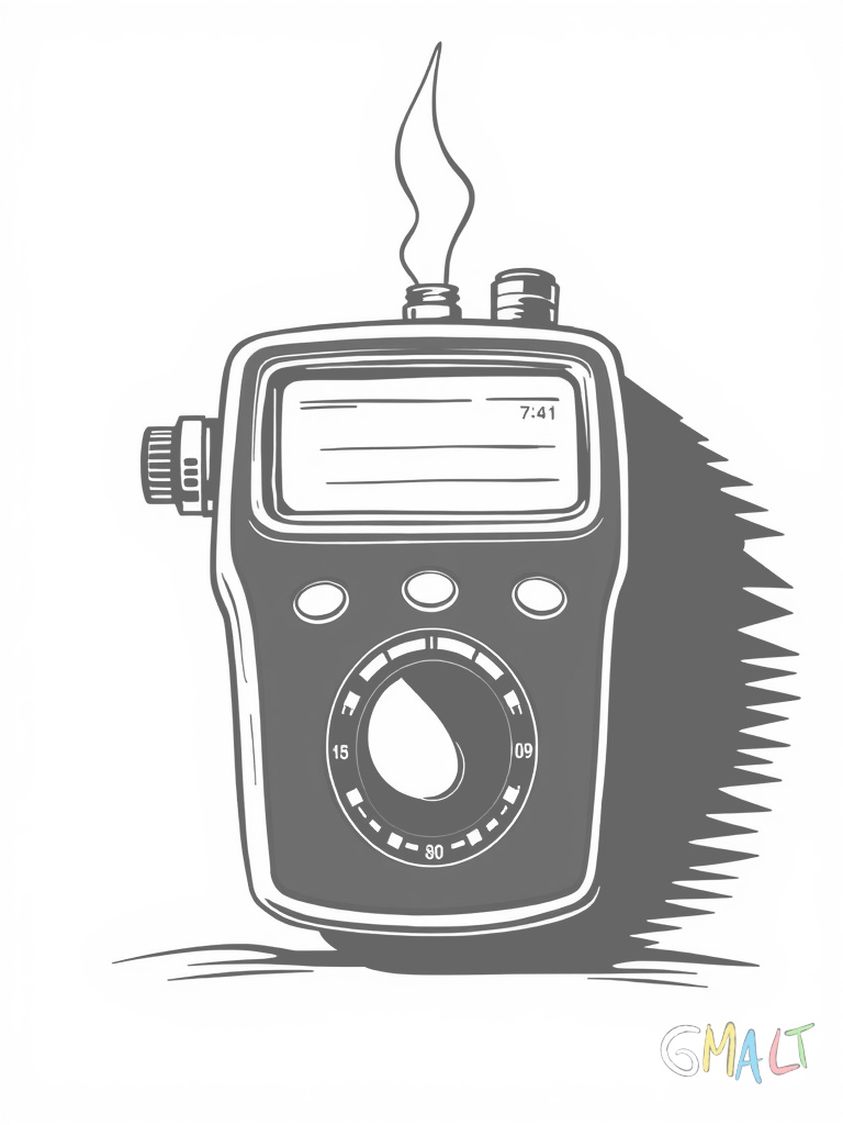 Ein altes Tastenhandy mit kleinem Display und großen Zifferntasten. Die Antenne ragt oben heraus.