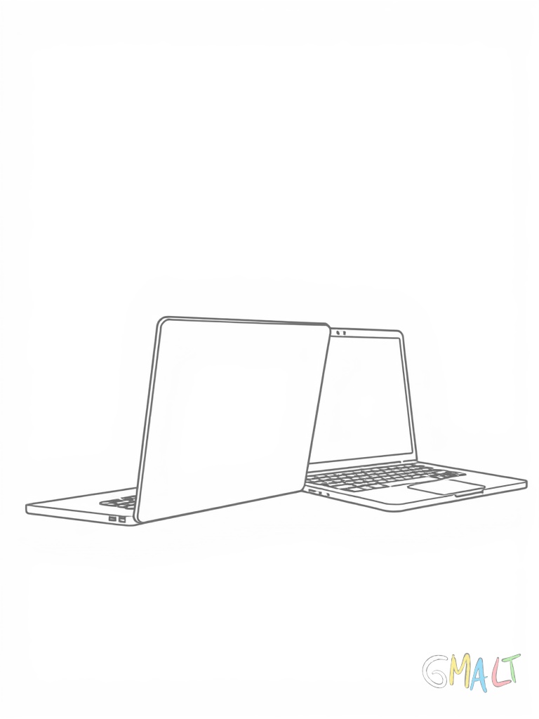 Zwei Laptops stehen nebeneinander. Der linke ist geschlossen der rechte geöffnet. Beide sind leicht schräg zueinander positioniert.