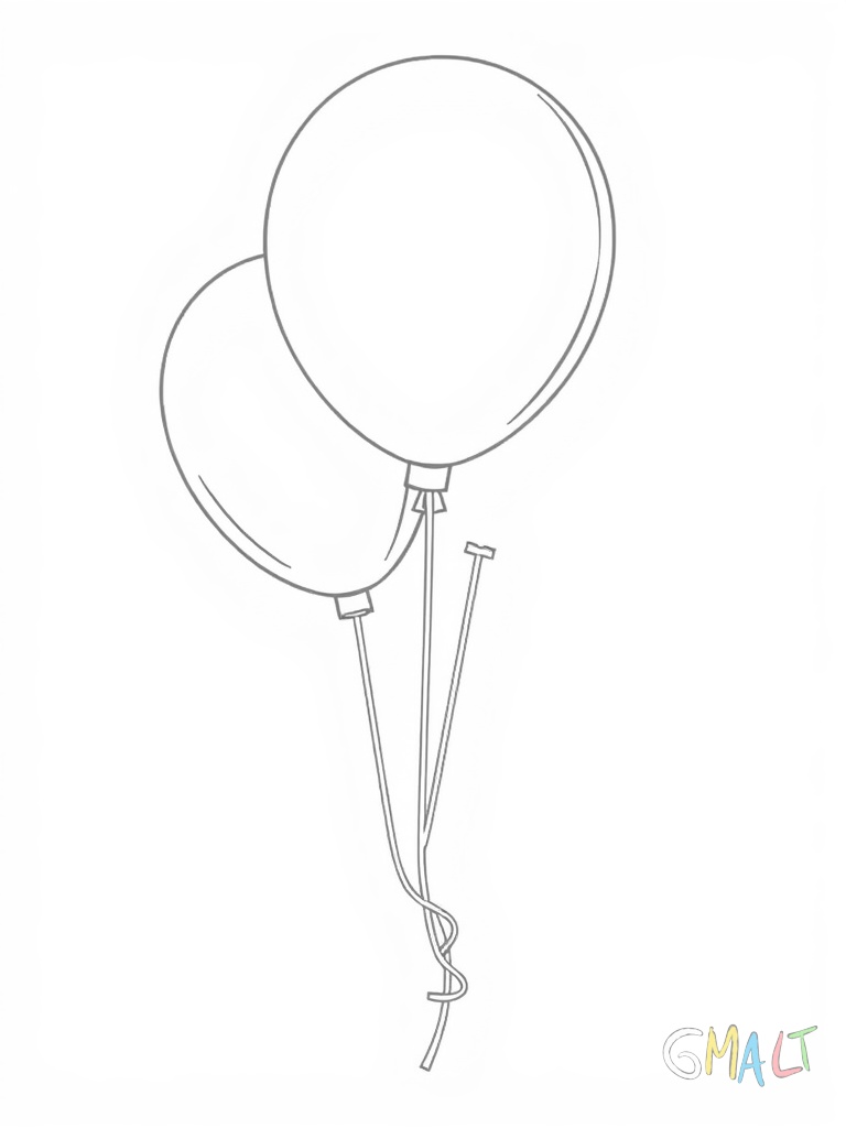 Zwei Luftballons sind zu einer Blumenform arrangiert. Ein runder Ballon bildet die Blüte ein länglicher den Stiel.