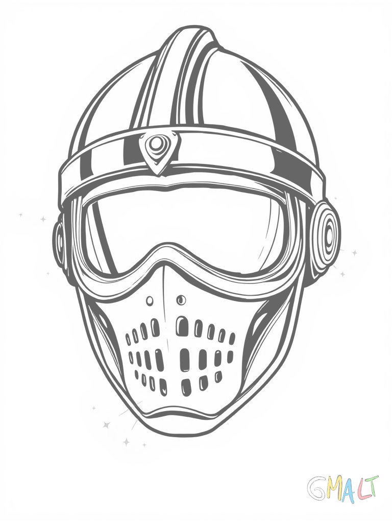 Eine glänzende Ritterhelm-Maske mit Visier zum Hochklappen. Die Maske hat schmale Sehschlitze und kleine Luftlöcher im unteren Bereich.
