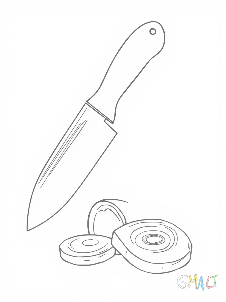 Ein großes Brotmesser mit gezackter Klinge steht diagonal im Bild. Die lange Klinge hat deutlich sichtbare Zacken und der Griff ist ergonomisch geformt. Daneben liegt ein angeschnittenes Brot.