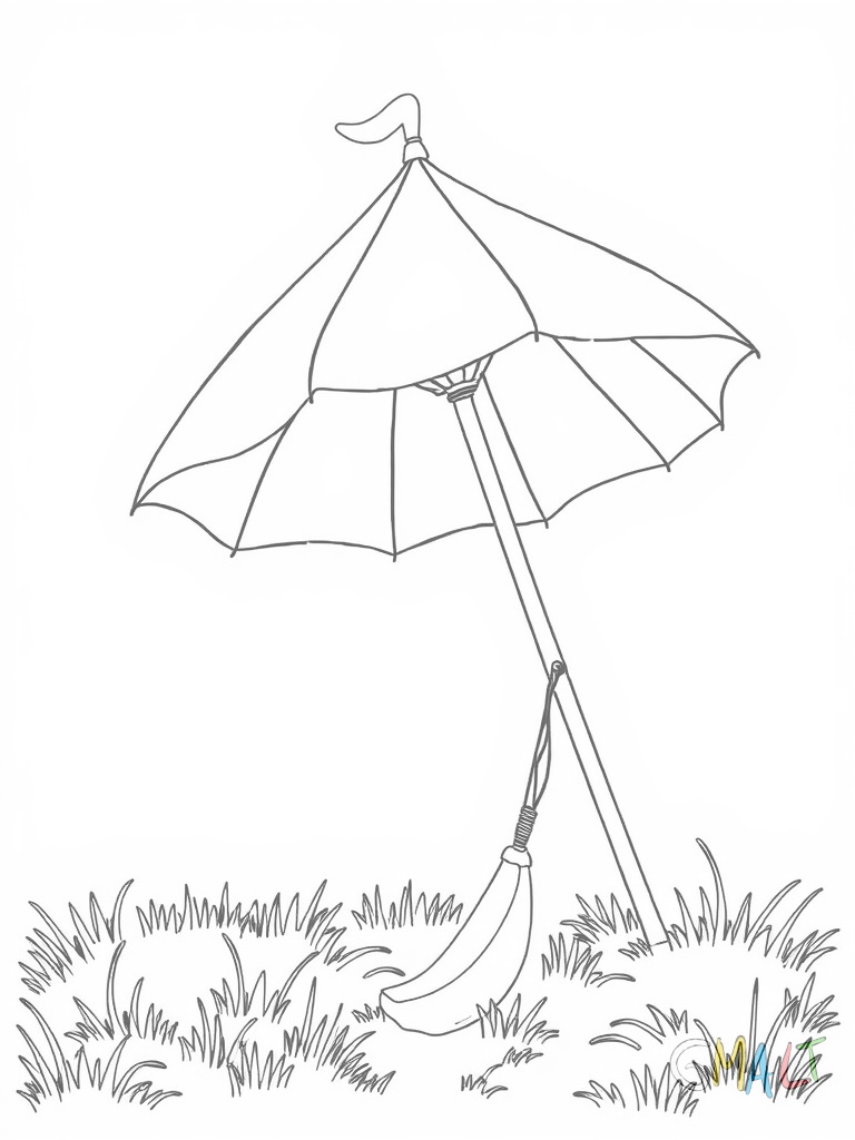 Ein kaputter Regenschirm mit drei verbogenen Streben liegt auf dem Boden. Der Schirmbezug hängt schlaff herunter und ist an einer Stelle eingerissen. Der Griff ist noch intakt und zeigt nach oben.