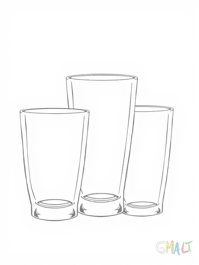 Eine Sammlung von drei unterschiedlich großen Teetassen steht nebeneinander aufgereiht. Die mittlere Tasse ist etwas größer als die anderen. Alle Tassen haben kleine Untertassen.