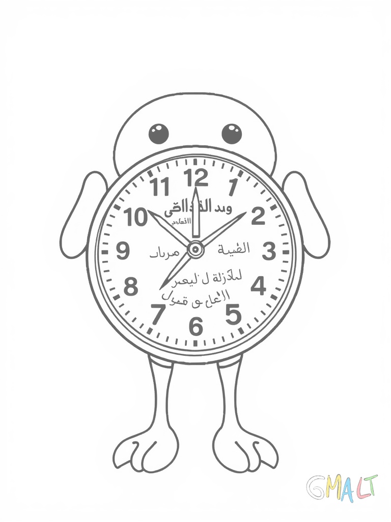 Ein klassischer Wecker mit zwei Glocken auf der Oberseite. Die runden Füße stehen auf einer geraden Fläche. Das Ziffernblatt zeigt arabische Zahlen und ein großer Aufziehschlüssel ist an der Rückseite zu sehen.