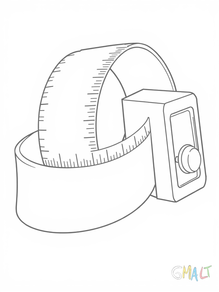 Ein Maßband ist teilweise ausgerollt dargestellt. Das gelbe Metallband zeigt deutliche Zentimeter-Markierungen. Das quadratische Gehäuse befindet sich am rechten Ende mit sichtbarem Rückholknopf.