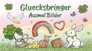 Gmalt Glücksbringer Vorschaubild. Verschiedenste Glücksbringer Malvorlagen und Glücksbringer Ausmalbilder für Jung und Alt