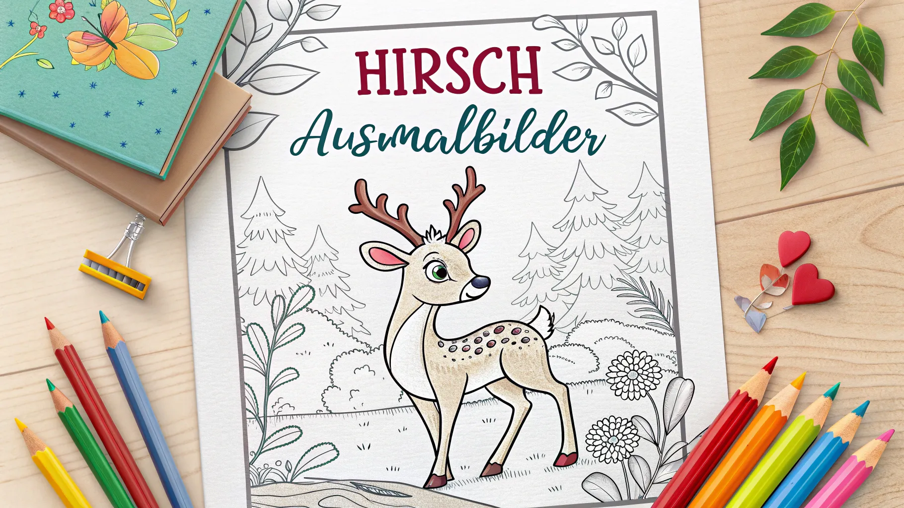 10 kostenlose Hirsch Ausmalbilder zum Ausdrucken | Gratis