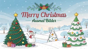 Gmalt Merry Christmas Vorschaubild. Verschiedenste Merry Christmas Malvorlagen und Merry Christmas Ausmalbilder für Jung und Alt