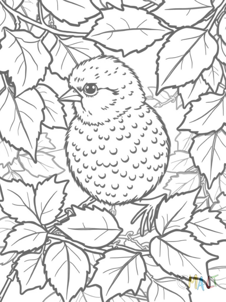 Ein kleiner Igel läuft zwischen Herbstblättern. Sein runder Körper ist mit einfachen Stacheln bedeckt. Um ihn herum liegen verschiedene Ahornblätter und Eichenblätter.